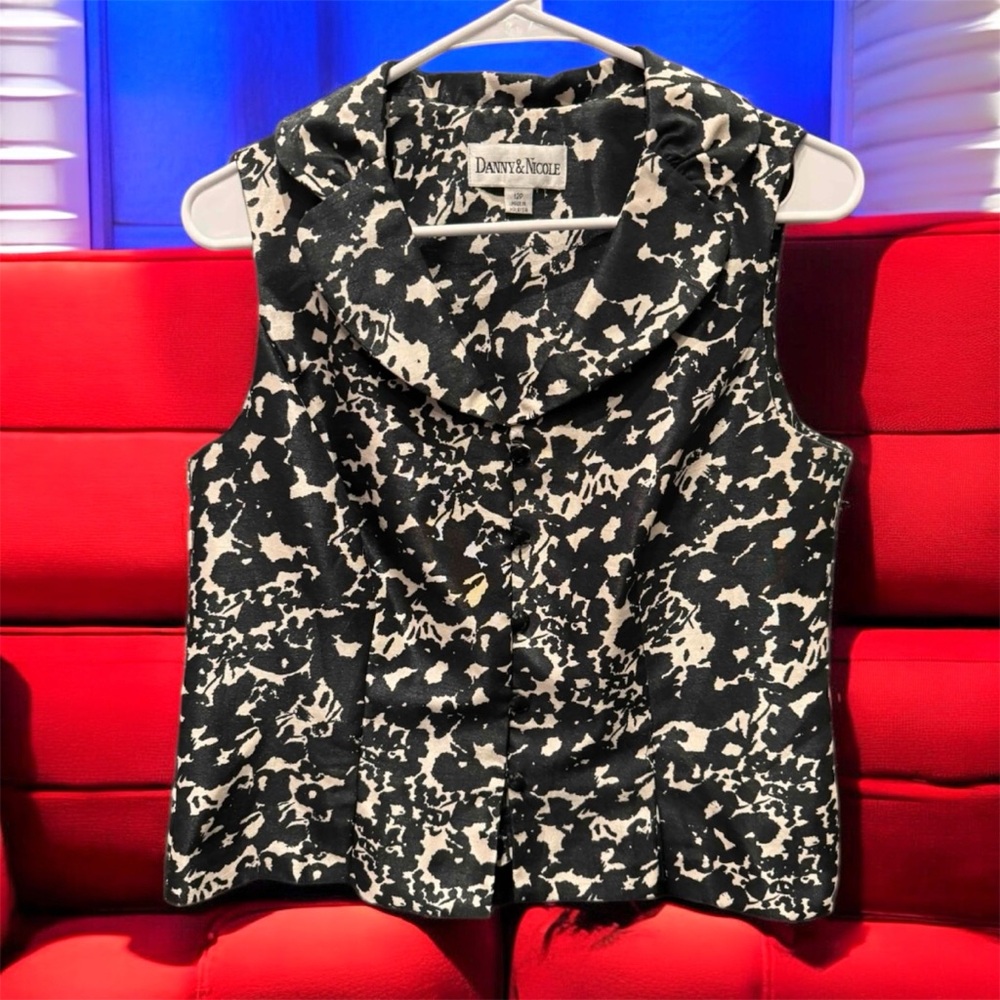 Danny & Nicole Black and White Women's Topblouse LARGE PETITE
